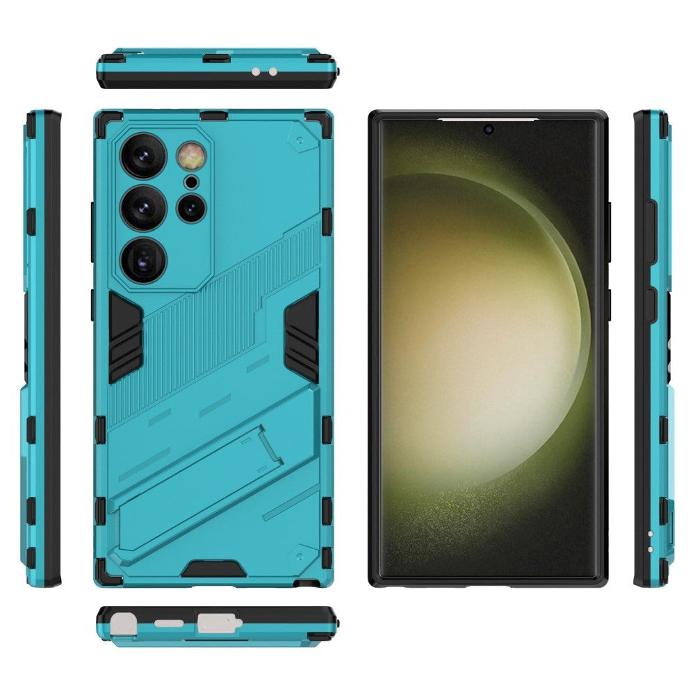 Samsung Galaxy S24 Ultra Hybrid Håndværker Cover m. Kickstand - Blå