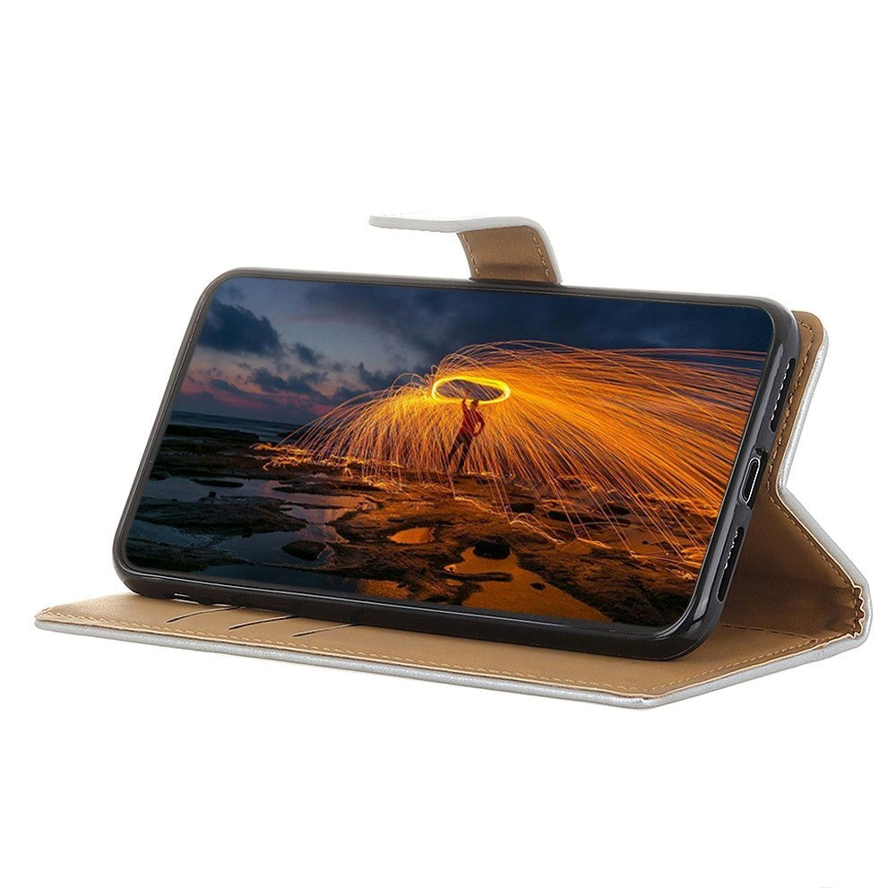 Xiaomi 14 Læder Cover m. Pung & Kickstand - Sølv