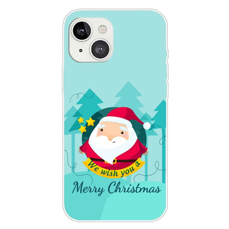 iPhone 15 Plus Fleksibelt Plastik Jule Cover - Merry Christmas - Tegneserie Julemand