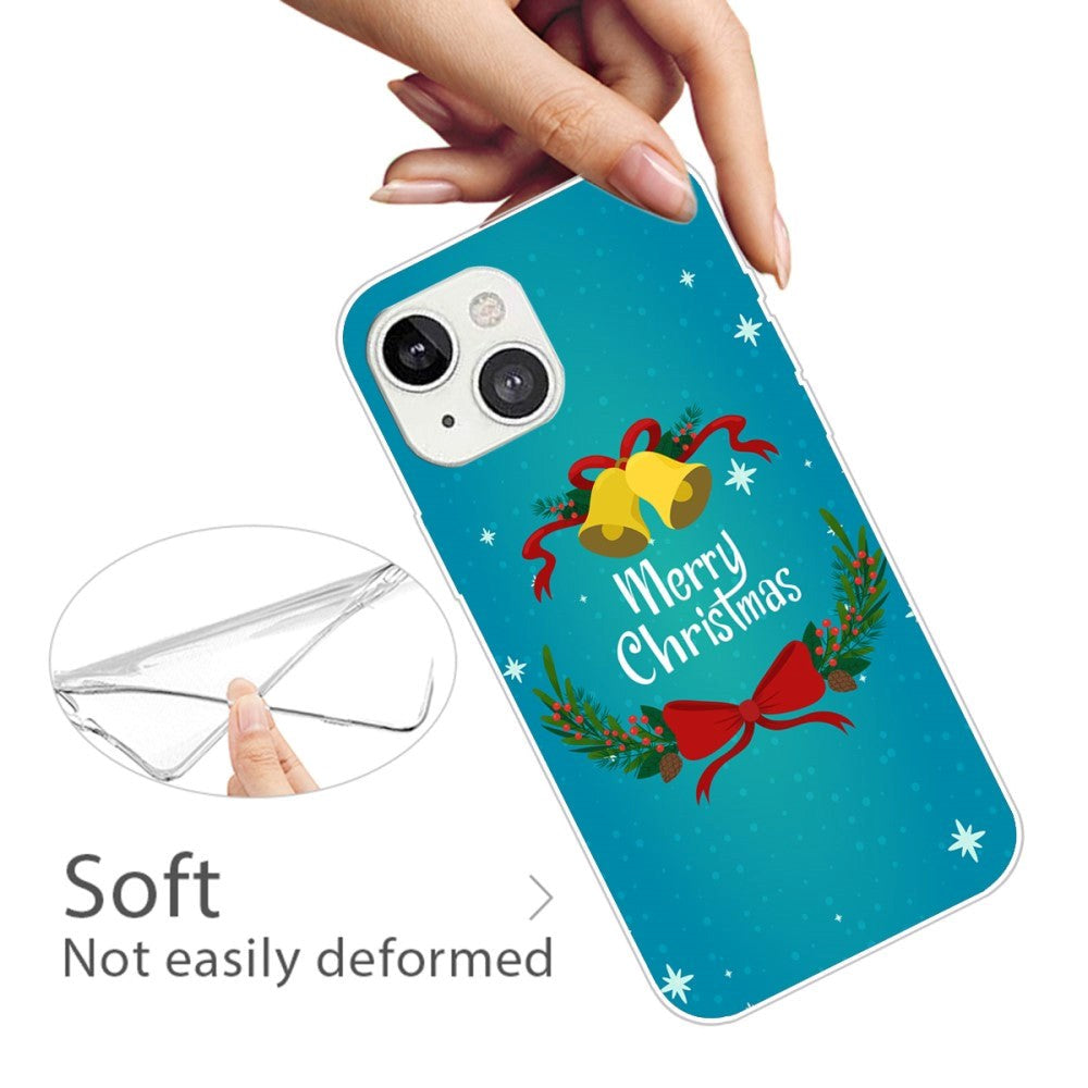 iPhone 15 Plus Fleksibelt Plastik Jule Cover - Merry Christmas - Juleklokker