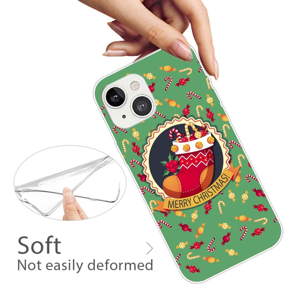 iPhone 15 Plus Fleksibelt Plastik Jule Cover - Merry Christmas - Julesok