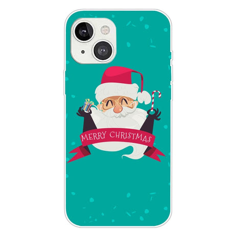 iPhone 15 Plus Fleksibelt Plastik Jule Cover - Merry Christmas - Glad Julemand