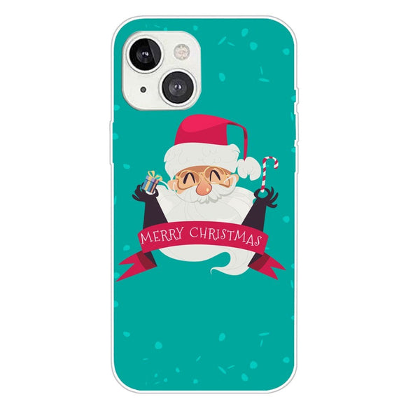iPhone 15 Plus Fleksibelt Plastik Jule Cover - Merry Christmas - Glad Julemand