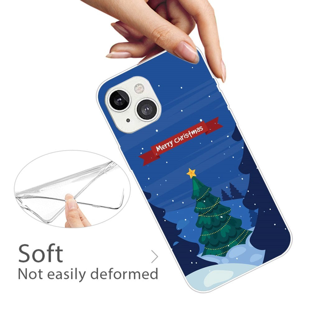 iPhone 15 Plus Fleksibelt Plastik Jule Cover - Merry Christmas - Juletræ