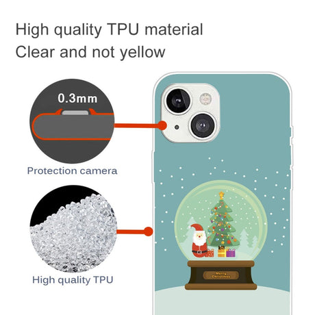 iPhone 15 Plus Fleksibelt Plastik Jule Cover - Merry Christmas - Julekugle