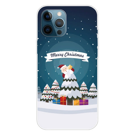 iPhone 15 Pro Fleksibelt Plastik Jule Cover - Merry Christmas - Julemand I Juletræ