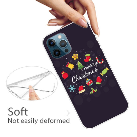 iPhone 15 Pro Fleksibelt Plastik Jule Cover - Merry Christmas - Juledekorationer