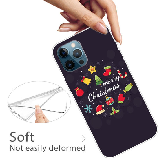 iPhone 15 Pro Fleksibelt Plastik Jule Cover - Merry Christmas - Juledekorationer