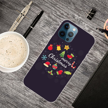 iPhone 15 Pro Fleksibelt Plastik Jule Cover - Merry Christmas - Juledekorationer