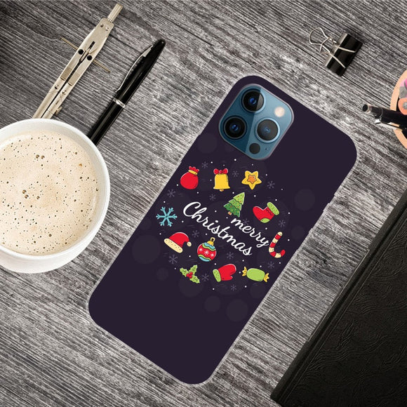 iPhone 15 Pro Fleksibelt Plastik Jule Cover - Merry Christmas - Juledekorationer