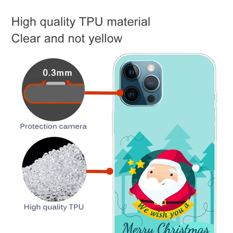 iPhone 15 Pro Fleksibelt Plastik Jule Cover - Merry Christmas - Tegneserie Julemand