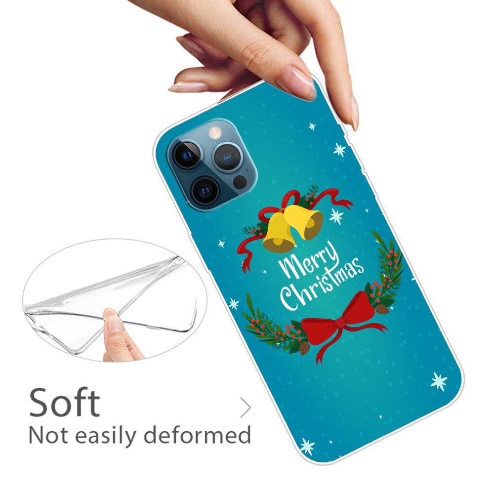 iPhone 15 Pro Fleksibelt Plastik Jule Cover - Merry Christmas - Juleklokker