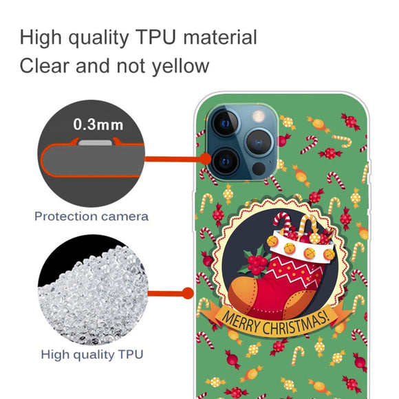 iPhone 15 Pro Fleksibelt Plastik Jule Cover - Merry Christmas - Julesok