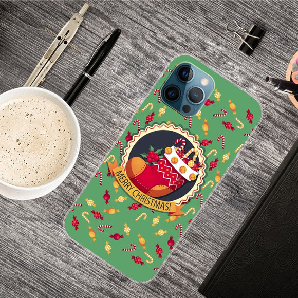iPhone 15 Pro Fleksibelt Plastik Jule Cover - Merry Christmas - Julesok