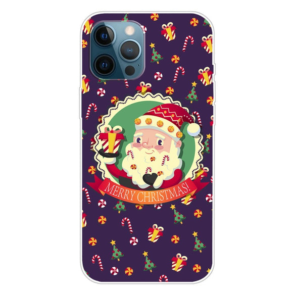 iPhone 15 Pro Fleksibelt Plastik Jule Cover - Merry Christmas - Julemanden & Juleslik
