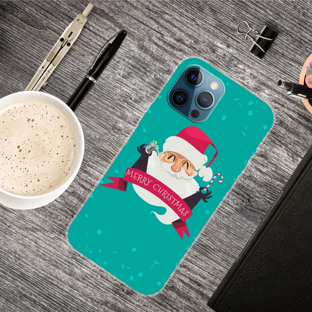 iPhone 15 Pro Fleksibelt Plastik Jule Cover - Merry Christmas - Glad Julemand