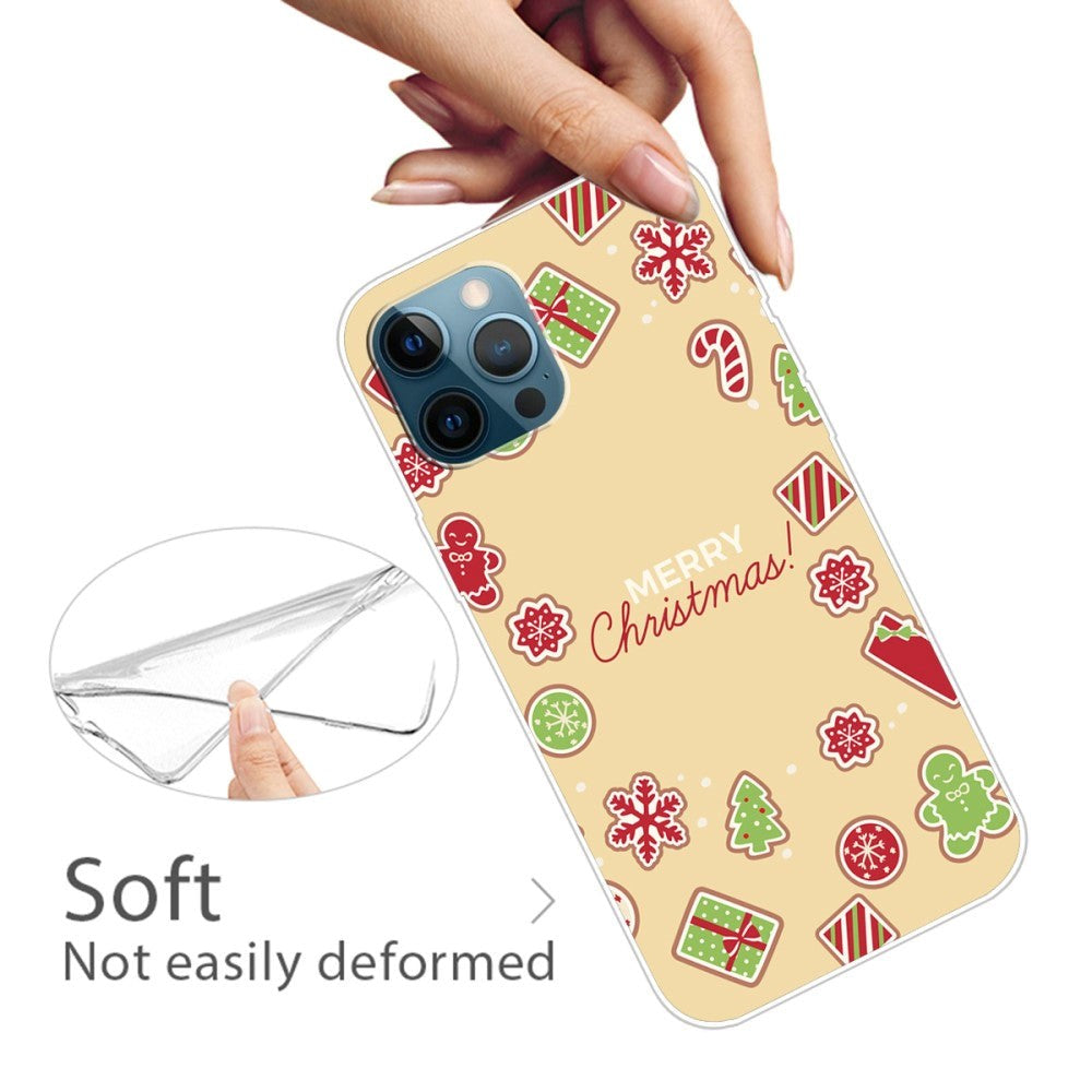 iPhone 15 Pro Fleksibelt Plastik Jule Cover - Merry Christmas - Juleklistermærker