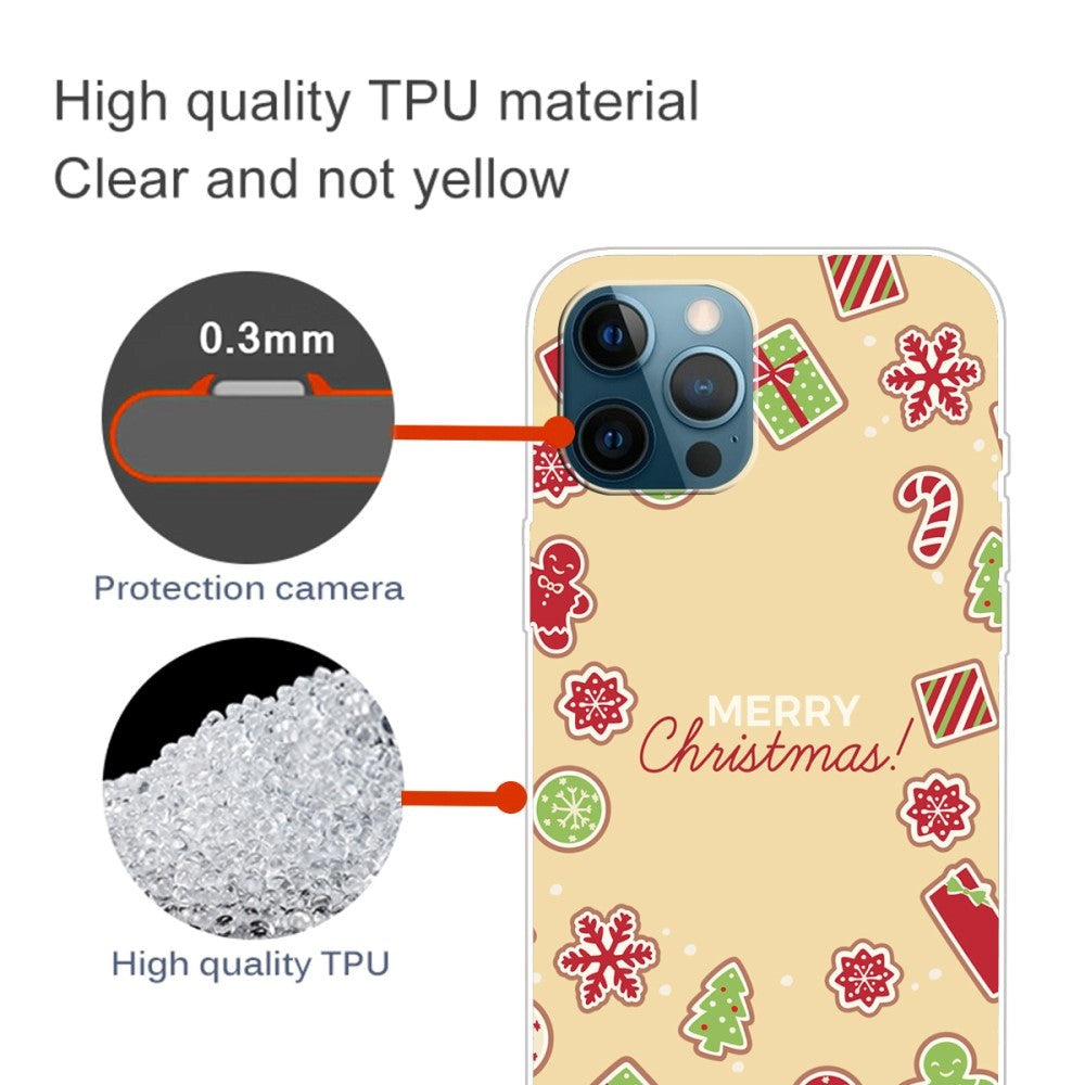 iPhone 15 Pro Fleksibelt Plastik Jule Cover - Merry Christmas - Juleklistermærker