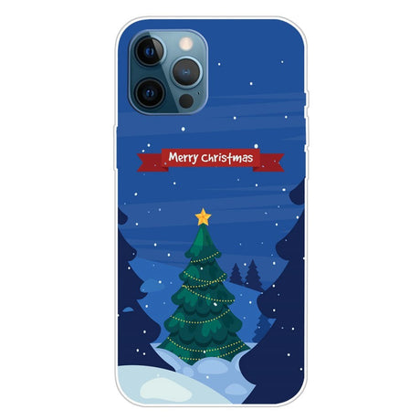 iPhone 15 Pro Fleksibelt Plastik Jule Cover - Merry Christmas - Juletræ