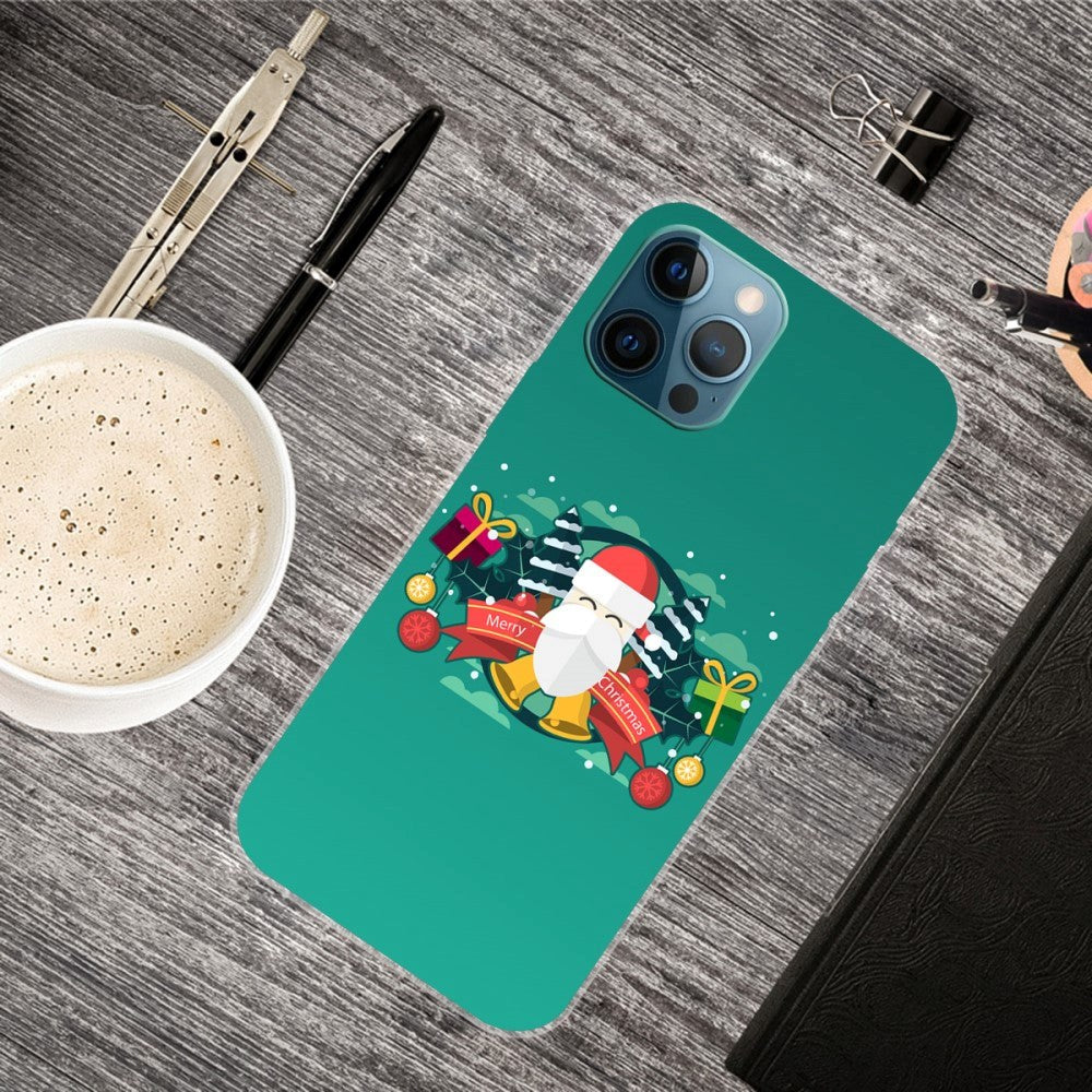 iPhone 15 Pro Fleksibelt Plastik Jule Cover - Merry Christmas - Julemanden