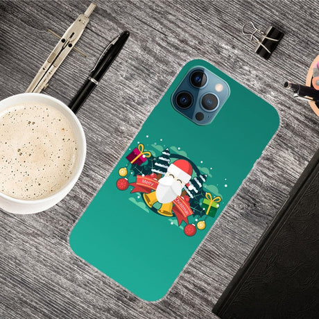 iPhone 15 Pro Fleksibelt Plastik Jule Cover - Merry Christmas - Julemanden