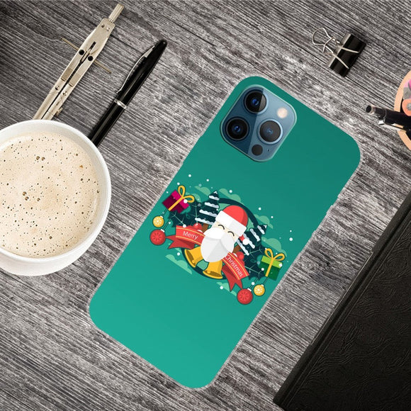 iPhone 15 Pro Fleksibelt Plastik Jule Cover - Merry Christmas - Julemanden