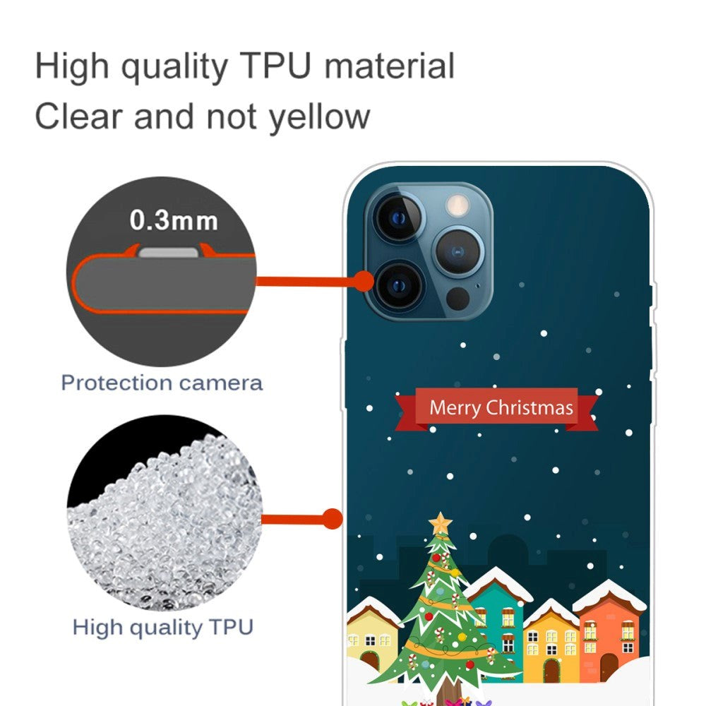iPhone 15 Pro Fleksibelt Plastik Jule Cover - Merry Christmas - Juleby