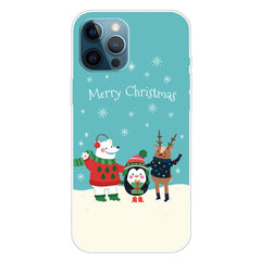 iPhone 15 Pro Fleksibelt Plastik Jule Cover - Merry Christmas - Venner i Sneen