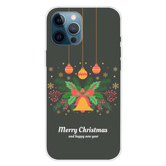 iPhone 15 Pro Fleksibelt Plastik Jule Cover - Merry Christmas - Julekrans & Juleklokke