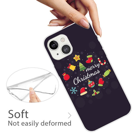 iPhone 15 Fleksibelt Plastik Jule Cover - Merry Christmas - Juledekorationer