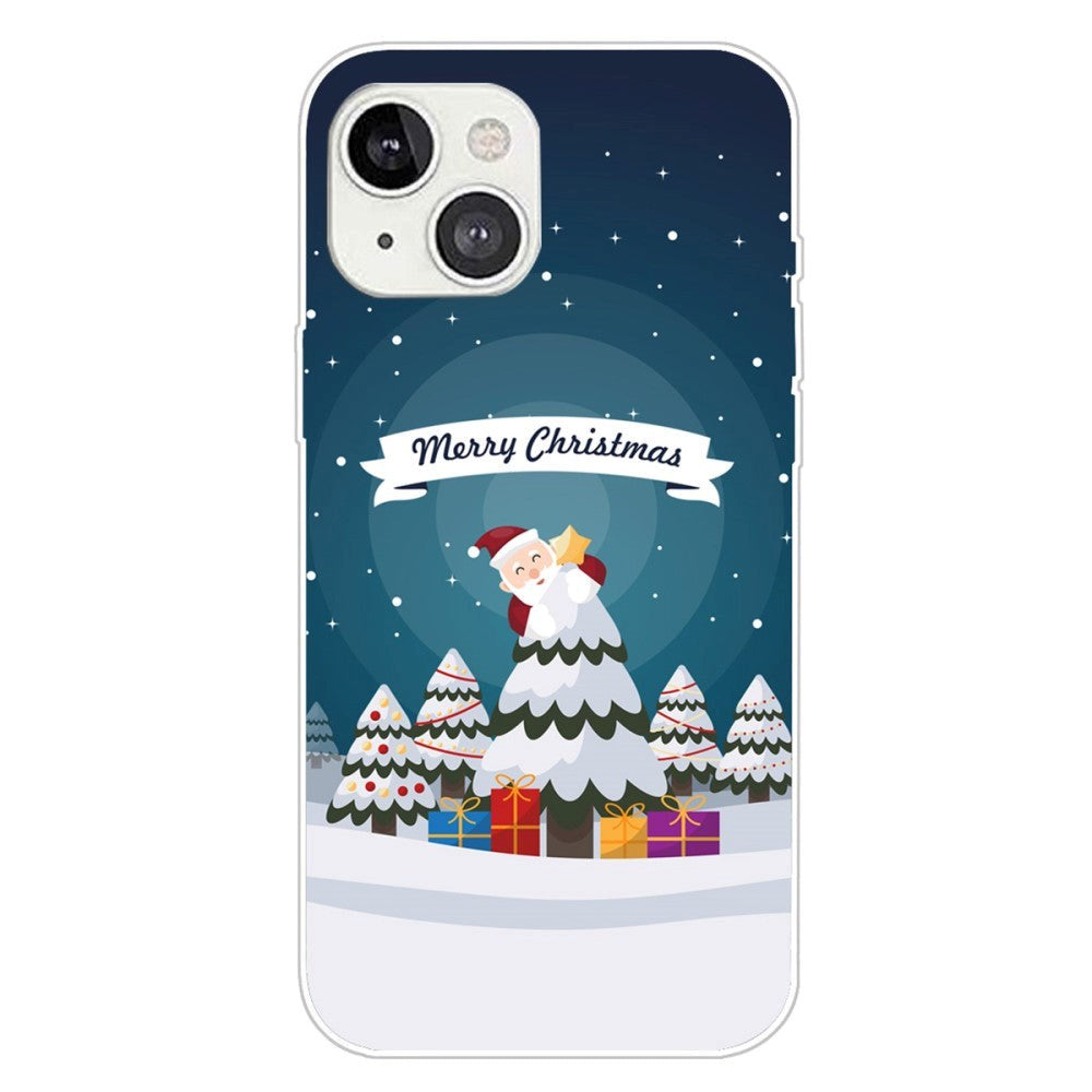 iPhone 15 Fleksibelt Plastik Jule Cover - Merry Christmas - Julemand I Juletræ