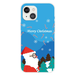 iPhone 15 Fleksibelt Plastik Jule Cover - Merry Christmas - Julemanden i Snevejr