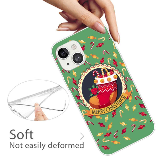 iPhone 15 Fleksibelt Plastik Jule Cover - Merry Christmas - Julesok