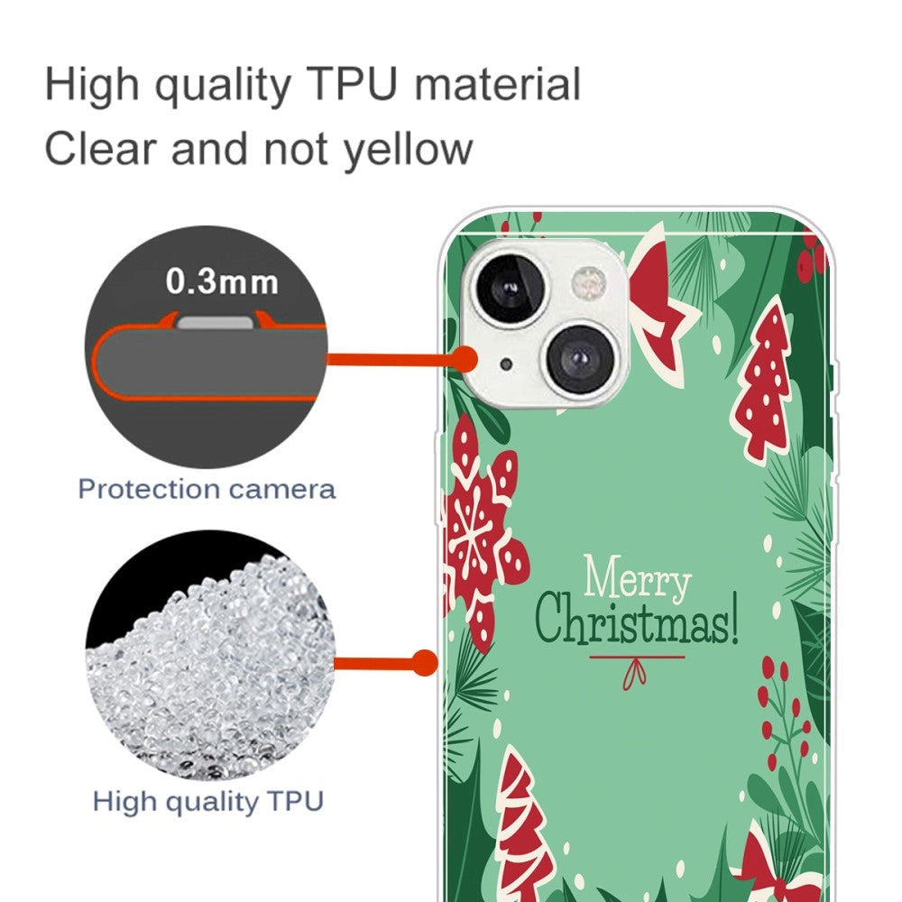 iPhone 15 Fleksibelt Plastik Jule Cover - Merry Christmas - Juleelementer