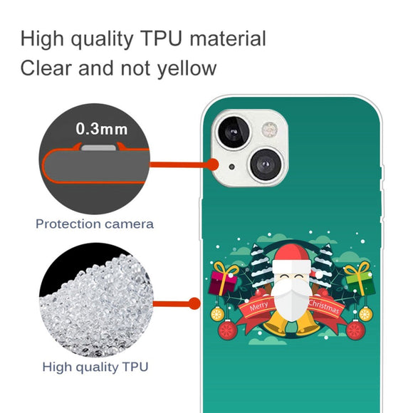 iPhone 15 Fleksibelt Plastik Jule Cover - Merry Christmas - Julemanden