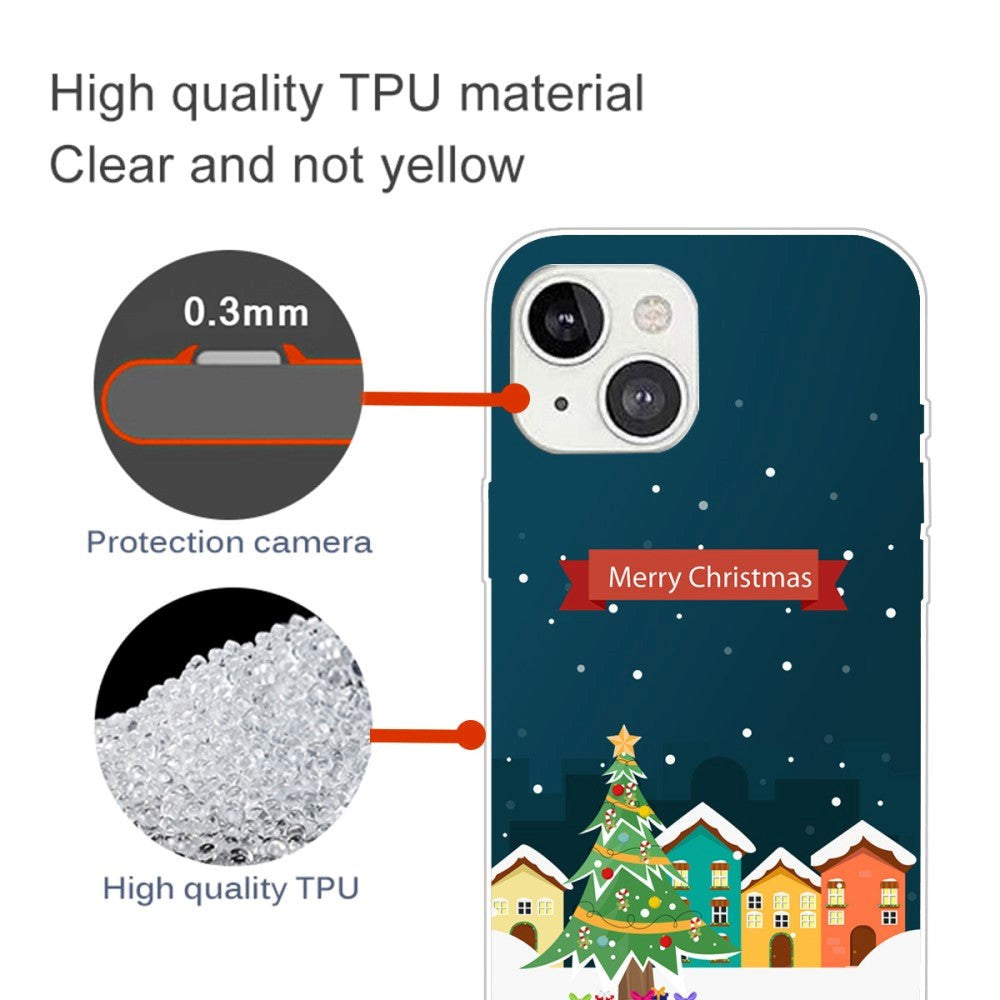 iPhone 15 Fleksibelt Plastik Jule Cover - Merry Christmas - Juleby