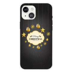 iPhone 15 Fleksibelt Plastik Jule Cover - Merry Christmas - Guld Dekorationer