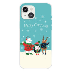 iPhone 15 Fleksibelt Plastik Jule Cover - Merry Christmas - Venner i Sneen