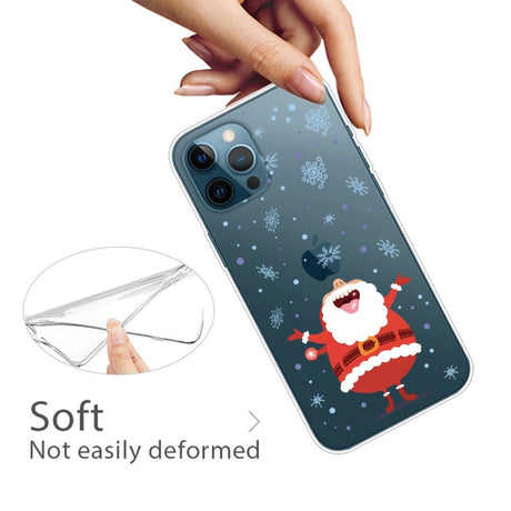 iPhone 15 Pro Fleksibelt Plastik Jule Cover - Grinende Julemand