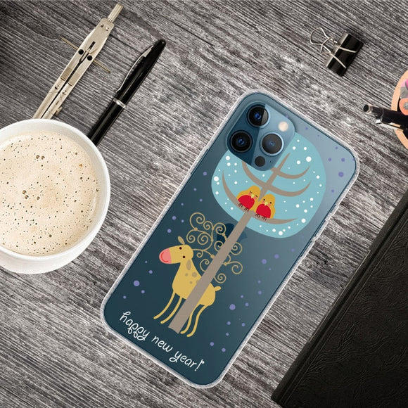 iPhone 15 Pro Max Fleksibelt Plastik Jule Cover - Rensdyr