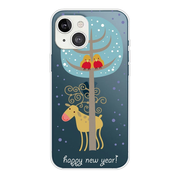 iPhone 15 Fleksibelt Plastik Jule Cover - Rensdyr