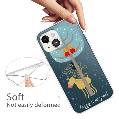 iPhone 15 Fleksibelt Plastik Jule Cover - Rensdyr