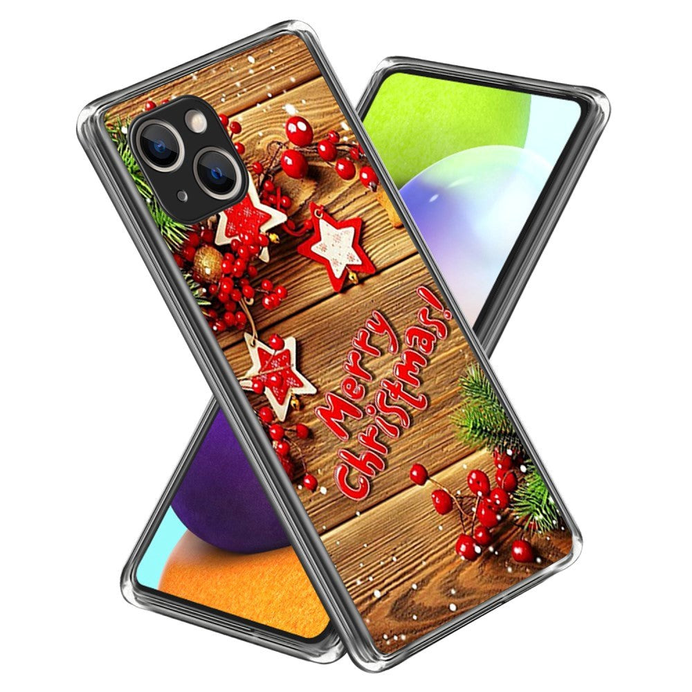 iPhone 15 Fleksibelt Plast Jule Cover - Merry Christmas