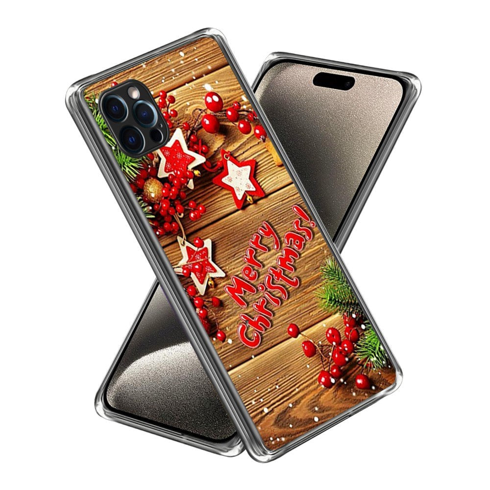 iPhone 15 Pro Max Fleksibelt Plast Jule Cover - Merry Christmas