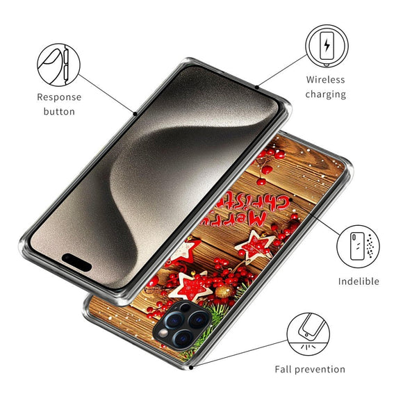 iPhone 15 Pro Max Fleksibelt Plast Jule Cover - Merry Christmas