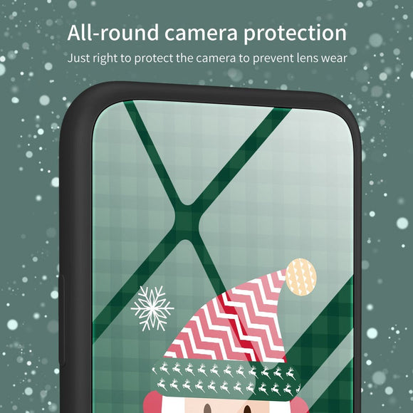 iPhone 15 Jule Cover m. Glasbagside - Merry Christmas - Julemand