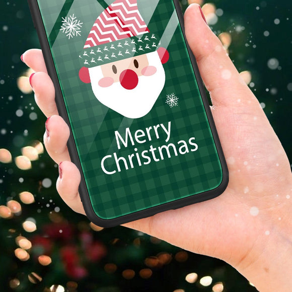 iPhone 15 Jule Cover m. Glasbagside - Merry Christmas - Rensdyr