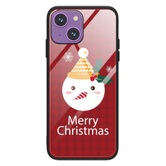 iPhone 15 Jule Cover m. Glasbagside - Merry Christmas - Snemand