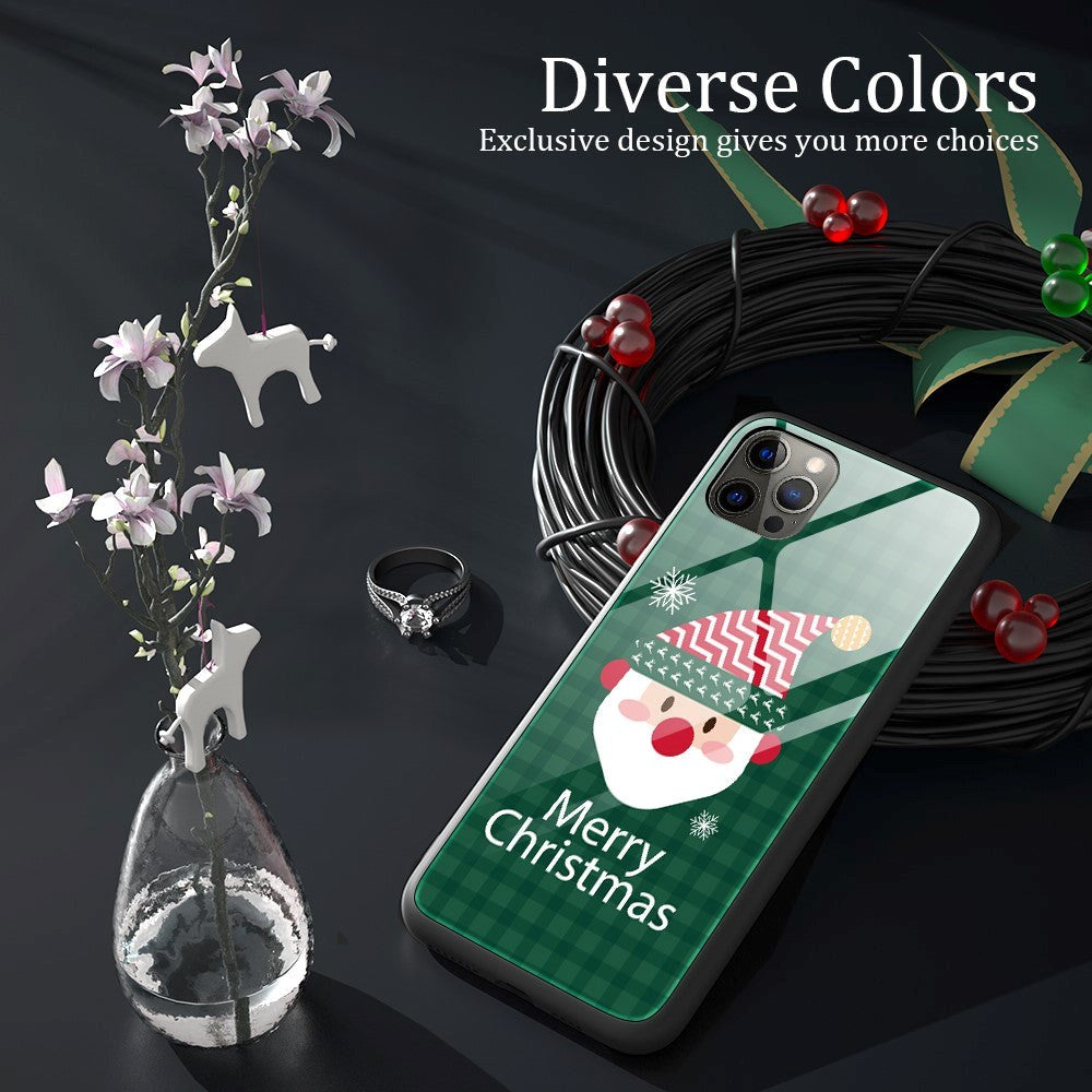 iPhone 15 Pro Jule Cover m. Glasbagside - Merry Christmas - Julemand