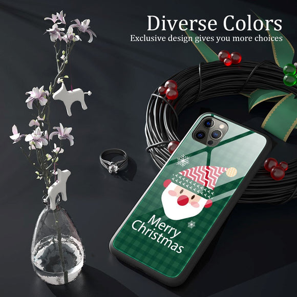 iPhone 15 Pro Jule Cover m. Glasbagside - Merry Christmas - Julemand